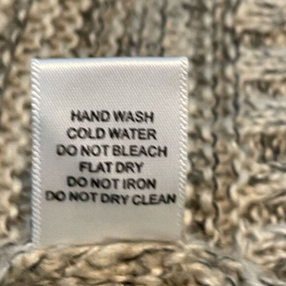 Sienna Sky Hooded Longline Cardigan Sweater Tan Ribbed Knit Open Long Sleeve - Picture 7 of 7